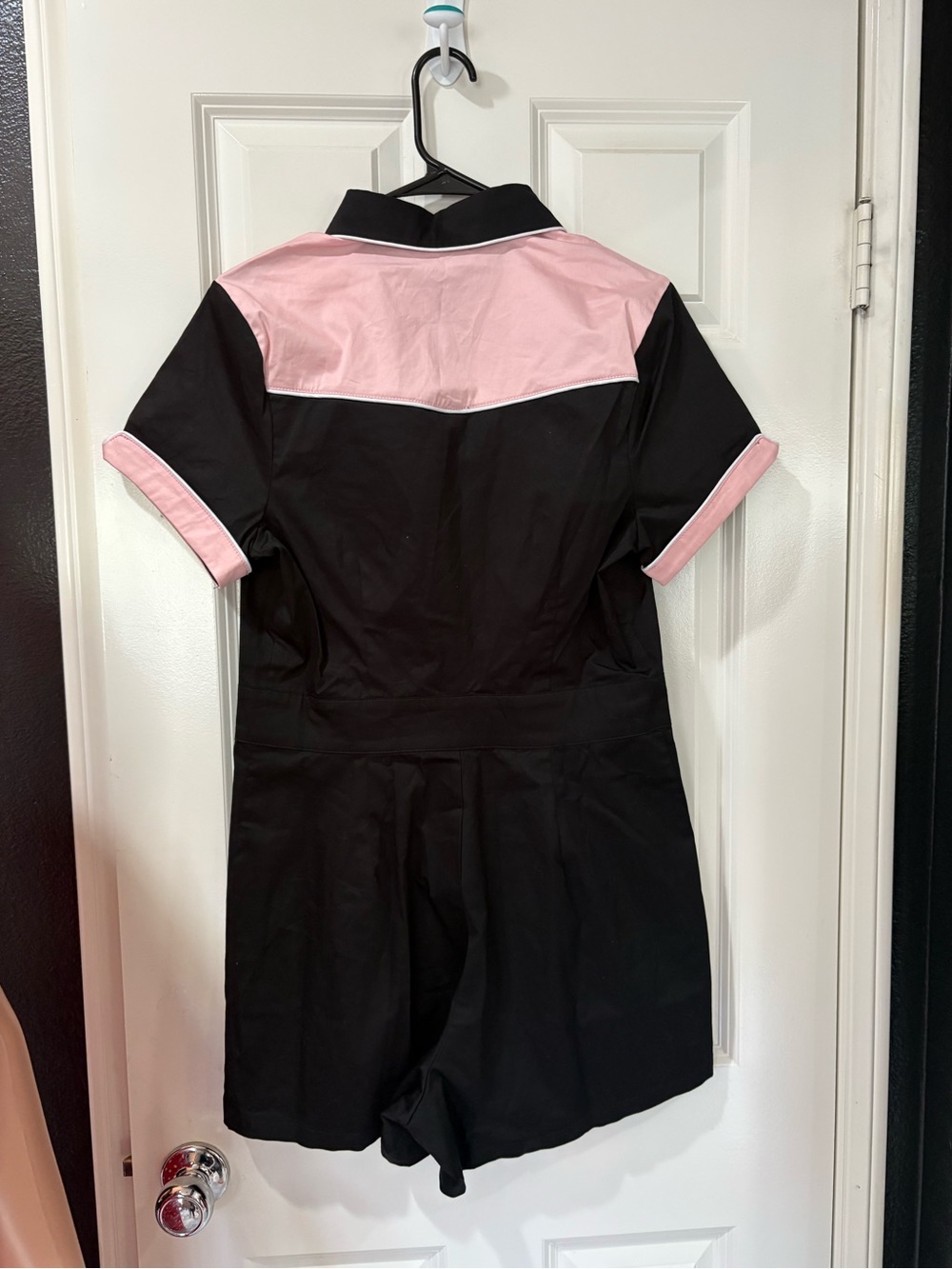 Pinup Rockabilly Black and Pink Western-Style Short Dress Romper - Picture 5 of 6
